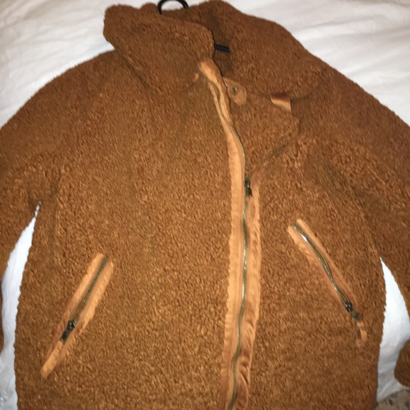 Fluffy burnt orange jacket, new - Picture 3 of 3